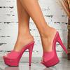 Women's Shoes Spring Clear Heels Sexy Sandals Slipper Girls Shoe for Party Club 14cm Heel 4cm Platform LFD-B3552