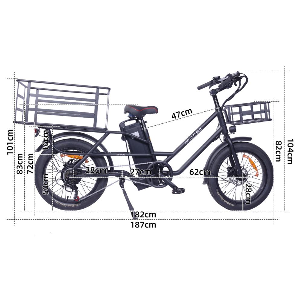 GOGOBEST GF200 Electric Bike, 500W Motor, 48V 15.6Ah Battery, 20*3.0 inch Tires, 45km/h Max Speed