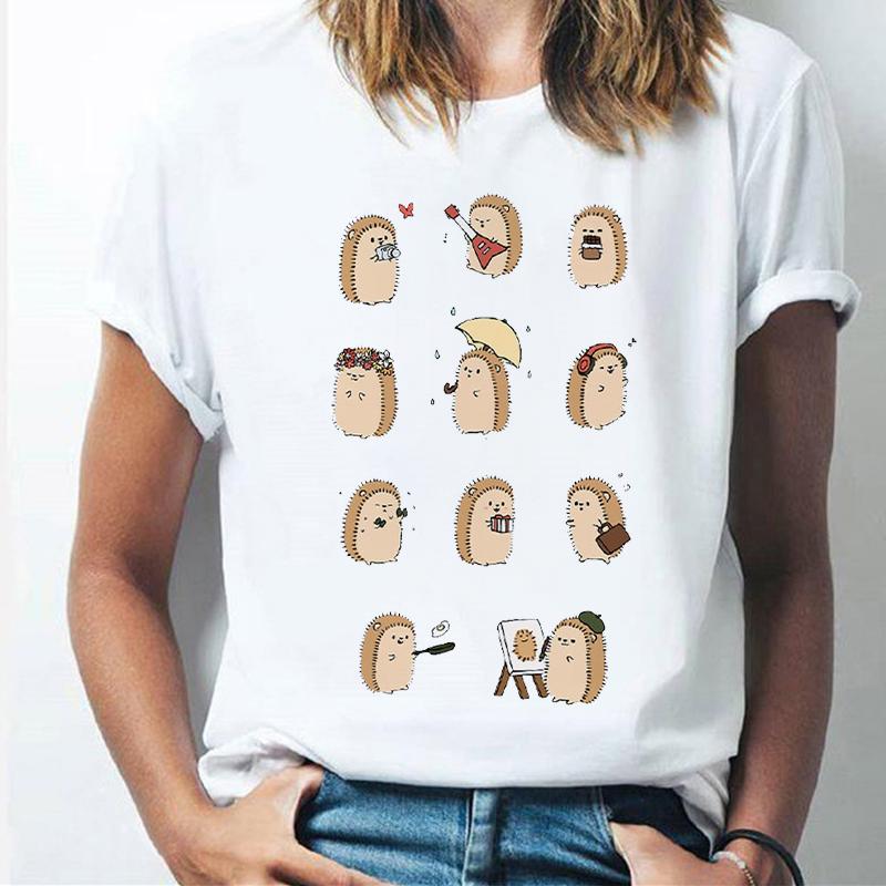 Women T Shirt Tops I Drink Coffee Witch Cat Tshirt Harajuku T-Shirt Female Summer O-Neck Short Sleeve Tee Shirt Clothing