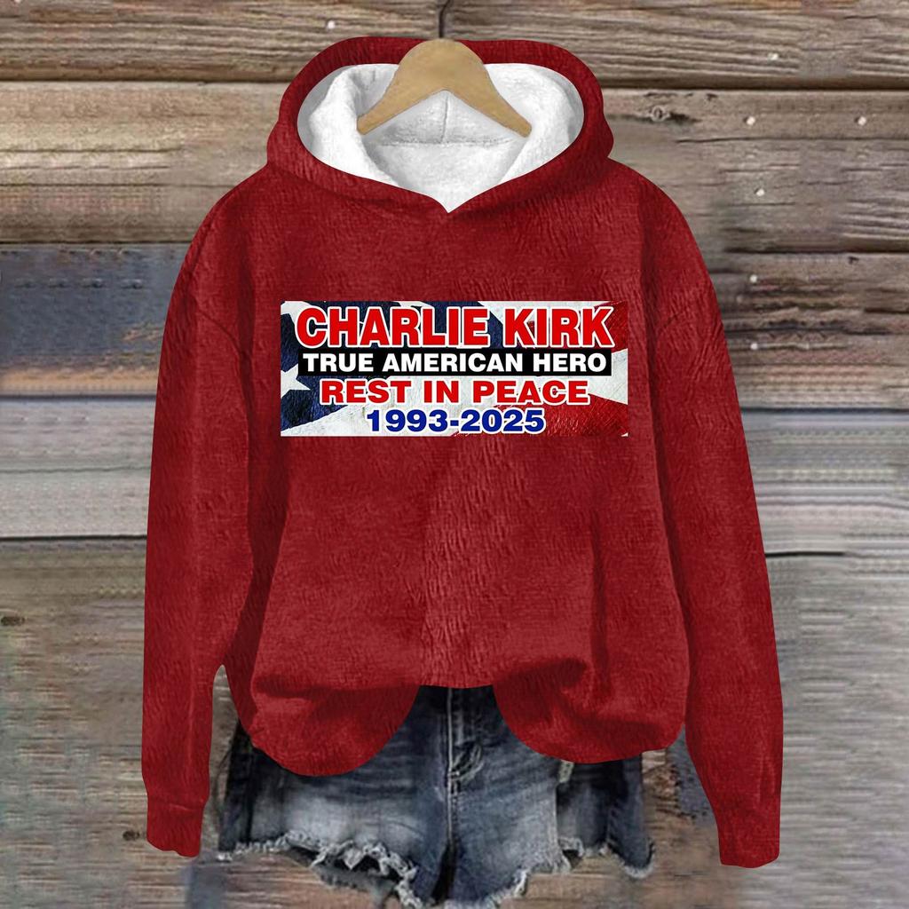 Ladies Fashion Casual Long Sleeve Printed Round Neck Hoodie Pullover Top