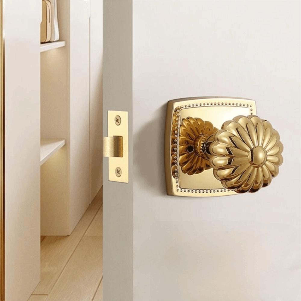 Замок для невидимой двери из массива дерева и цинкового сплава с одним язычком, магнитный, двусторонний, в форме тыквы, латунный сферический замок, для помещений