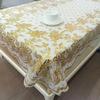 European Style PVC Gilded Table Mat Waterproof Scald Resistant Rectangular Dining Table Cloth Unwashed Plastic Coffee Table Case