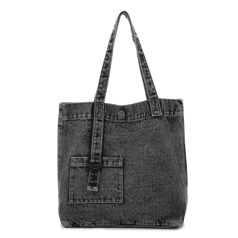 Непринужденная ретро-сумка из денима на одно плечо, женская повседневная сумка-тоут для поездок на работу, большая вместимость, дорожная сумка
