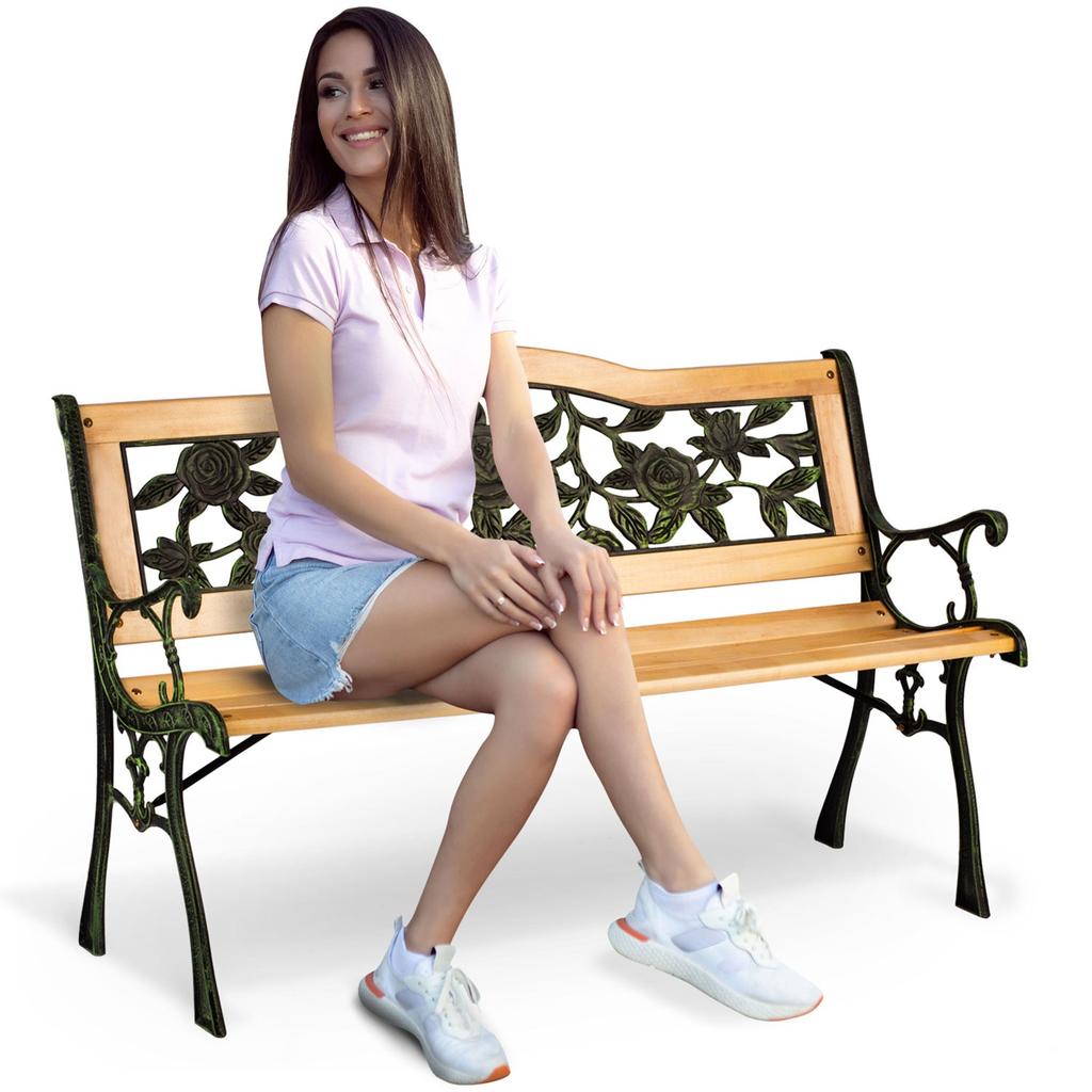Park Bench With Backrest 123.5 X 74 X Gardi Rose Sofotel