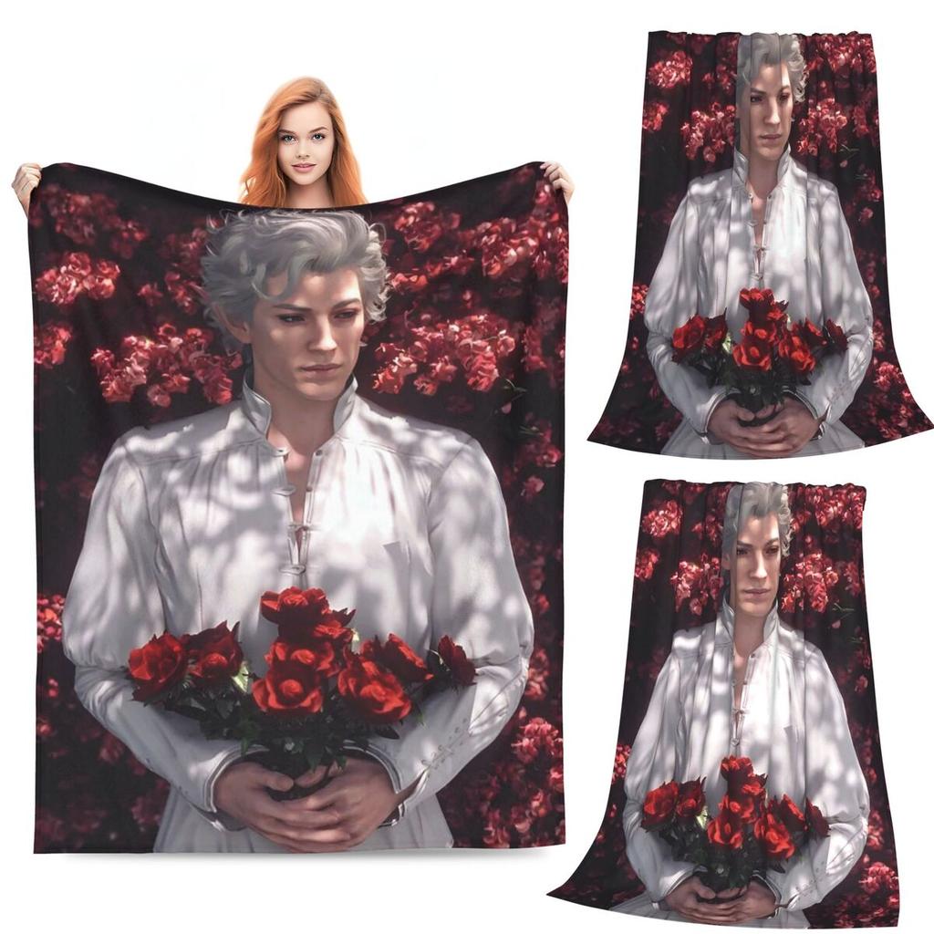 Baldur's Gate 3 Астарион Персонаж Вампира Плед Мягкий Теплый Фланелевый Плед Постельное белье для Кровати Гостиной Путешествий Дома Дивана