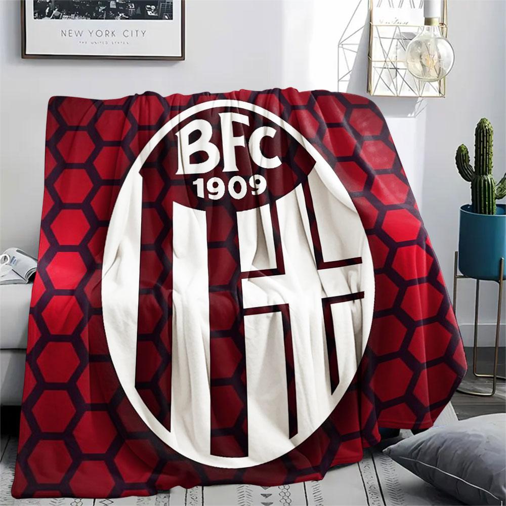 1PC Bologna FC 1909 Patterned Flannel Blanket Suitable For All Seasons for Home Decor Warmth and Comfort Gifts Holiday Present