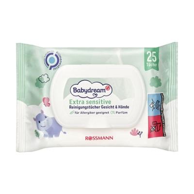 Baby Dream Влажные салфетки для лица и рук Extra Sensitive, 25 шт.