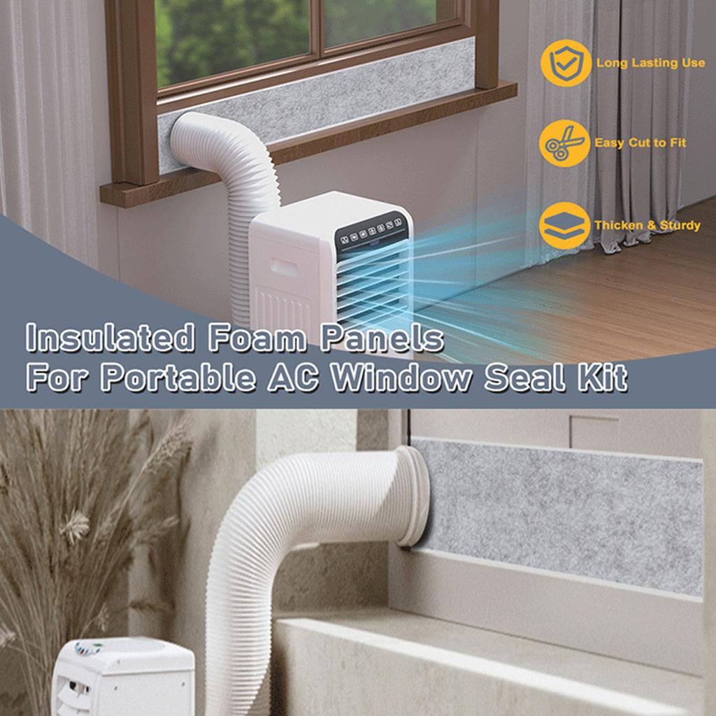 Набор из 3 пенопластовых изоляционных панелей для окон кондиционера с клеем для герметизации кондиционера, набор для шумоподавления