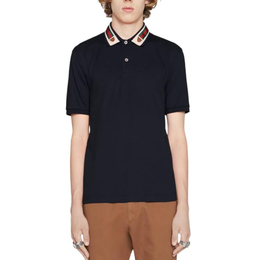 GUCCI Polo Shirt Men's Dark Blue 545714-XJAGU-4685