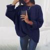 Уютный осенне-зимний модный однотонный круглый вырез с длинным рукавом пуловер-свитер