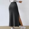 High-waisted Side Slim-cut Knit Skirt