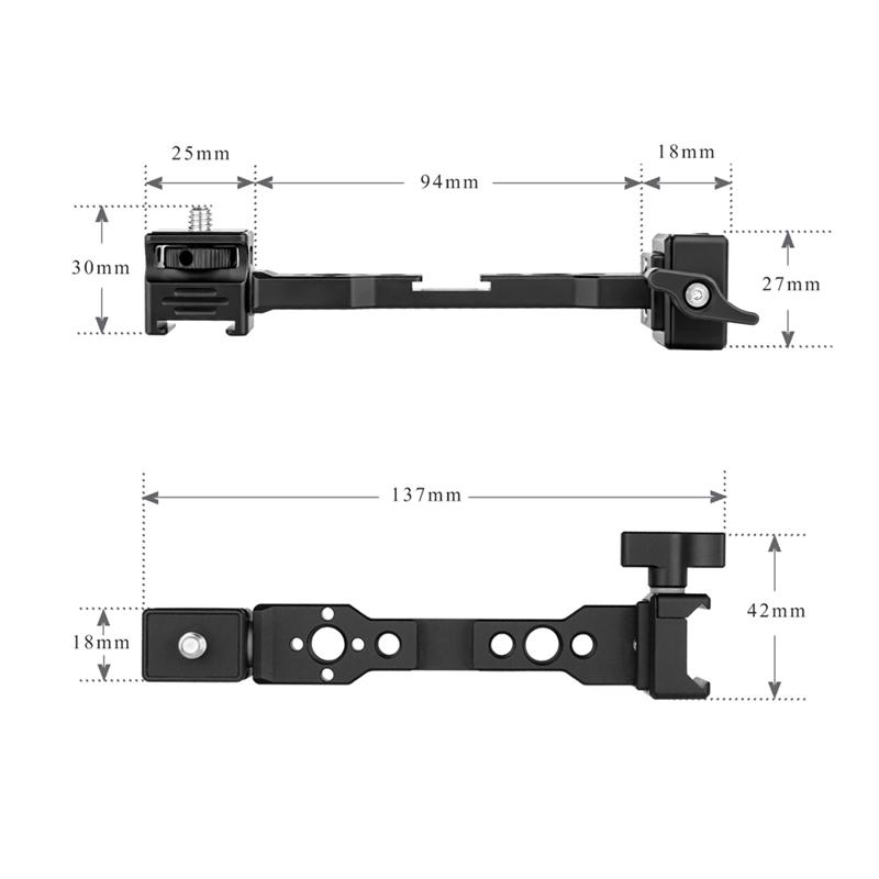 Magic Arm Rotatable Adjustable Camera Monitor Mount With 1/4 Thread And Cold Shoe Mount For DJI RS 4 3 Mini/Pro RS 2 RSC 2