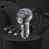 2-портовое USB 55 Вт быстрое автомобильное зарядное устройство для телефона 3.1A с дисплеем напряжения Автомобильный три в одном USB выдвижной зарядный кабель автомобильные аксессуары