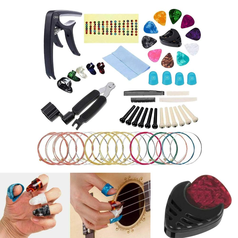 Защита пальцев Струнонамотка Инструменты для обслуживания Набор для ремонта Гитарные инструменты Комплекты Сумка-органайзер