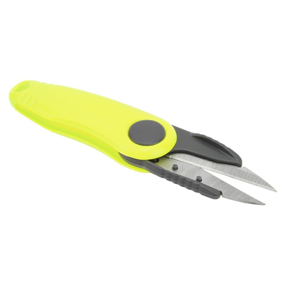 ABS Mini Badminton Line Scissors Carbon Steel Folding Shrimp Shaped Scissors Fluorescent Yellow Orange Line Cutter
