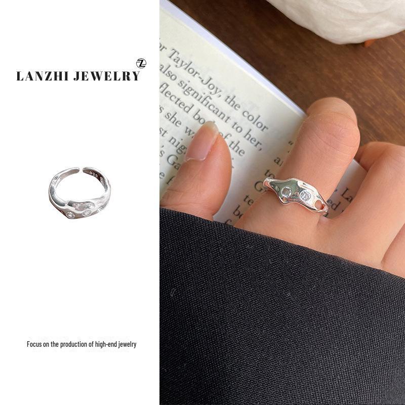 Lanzhi Snowflake 925 Sterling Silver Ring - Simple, Versatile, Korean-Inspired, Non-Fading Jewelry for Women