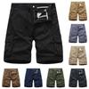 Men's Summer Multi-Pocket Cargo Shorts Men's Casual Fashion Solid Color Loose Cargo Shorts