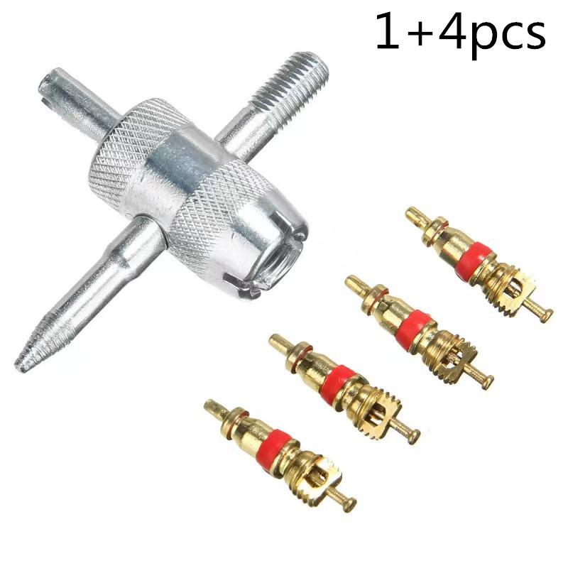 4 шт. Инструменты для снятия сердечника клапана шины/4-ходовой отвертка для шин легковых и грузовых автомобилей инструмент для снятия сердечника клапана