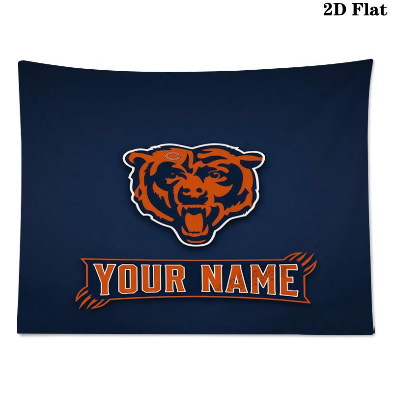 Custom Name Chicago Bears2 Printed Tapestry – Wall Hanging for Bedrooms, Dorms, and Home Decor