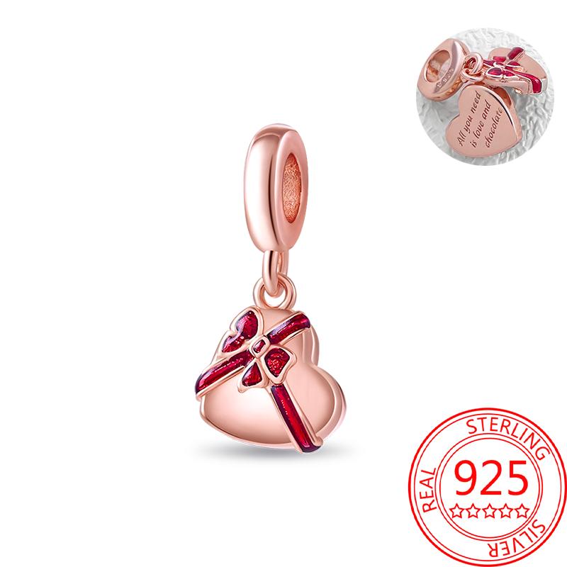 Медь Настоящее Розовое Золото Розовый Осьминог Летняя Черепаха Сердце Подвеска Шарм Подходит для Оригинальных Браслетов Ожерелий Браслет Девушка