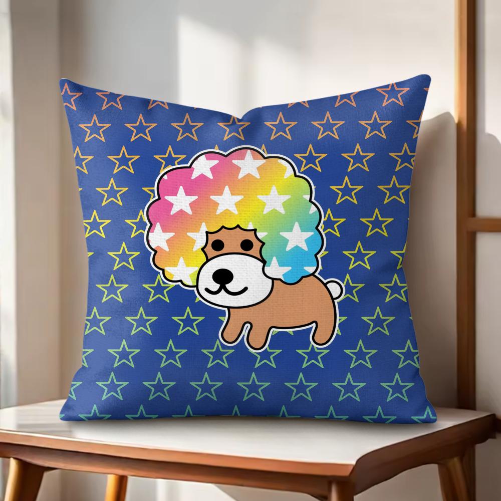 Japan AAfro KKen Cute Cushion Cover Natural Linen Organic Fabric DoubleSided Printing Couch Pillow Covers Home Decor