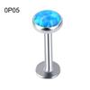 Faux Opal Labret Lip Ring EBody Piercing Ear Stud Earring