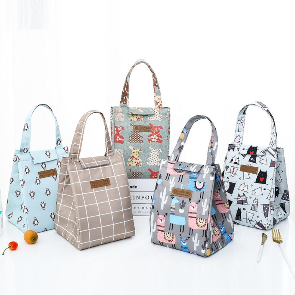 Multifunctional Insulated Thermal Lunch Bag Printed Foil Lining Picnic Bag Large Capacity Waterproof Handbag Student