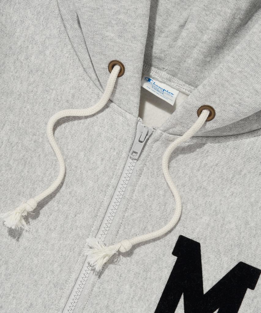 Champion Reverse Weave Blu-Tack Brushed Graphic Relaxed Fit Zip-Up Hoodie Normal Grey