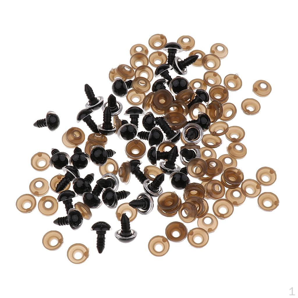 100 шт. Пластиковые безопасные глаза для кукол-животных с пряжкой-шайбой