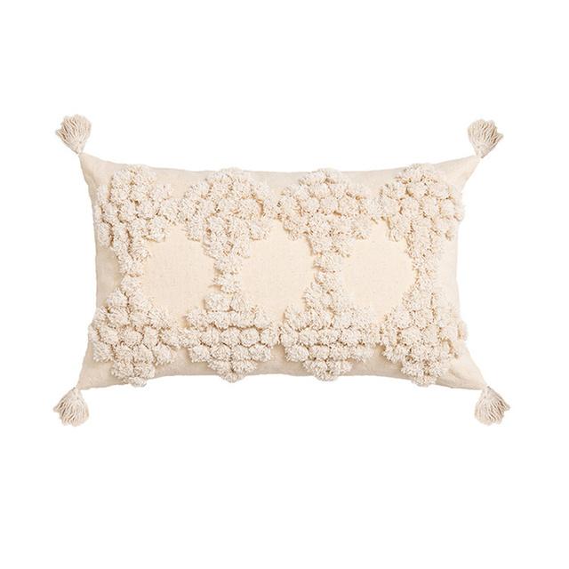 Чехол для подушки с кисточками 30x50 см/45x45 см, вышитые наволочки, домашний декор, автомобильный диван, наволочка для гостиной, бежевый, желтый