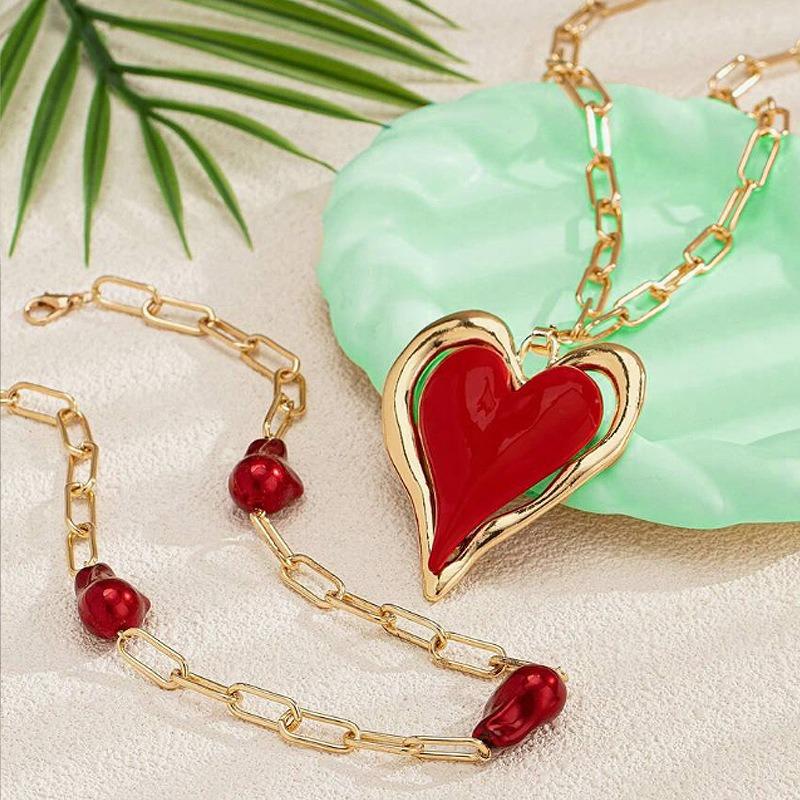 Модное ожерелье в форме сердца для женщин