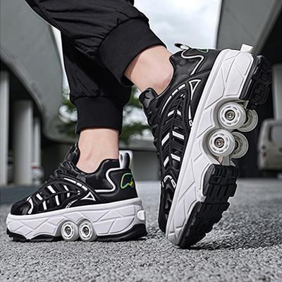 Повседневные роликовые коньки, 4-колесные паркурные кроссовки, роликовые коньки, городская уличная спортивная обувь, квады-трансформеры