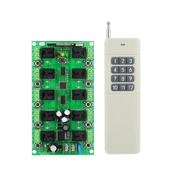 Многоцелевые дистанционные переключатели DC12V, 10 каналов, обучающий код, простые настройки, портативные, для освещения и контроля доступа