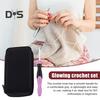 1 Set Light-up Crochet Hook Kit with Storage Case USB Rechargeable 2.5 MM To 6.5MM 9 Sizes DIY LED Lighted Crochet Hook Crocheting Knitting