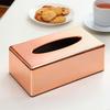G2AB Elegant Rose Gold Rectangle Napkin Paper Rack Tissue Box Towel Napkin Container