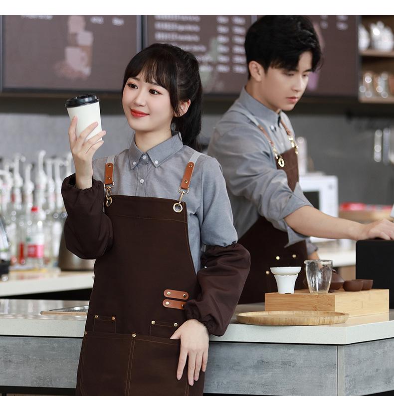 New Canvas Waterproof Oilproof Printed Apron for Kitchen, Studio, or Advertising with Logo