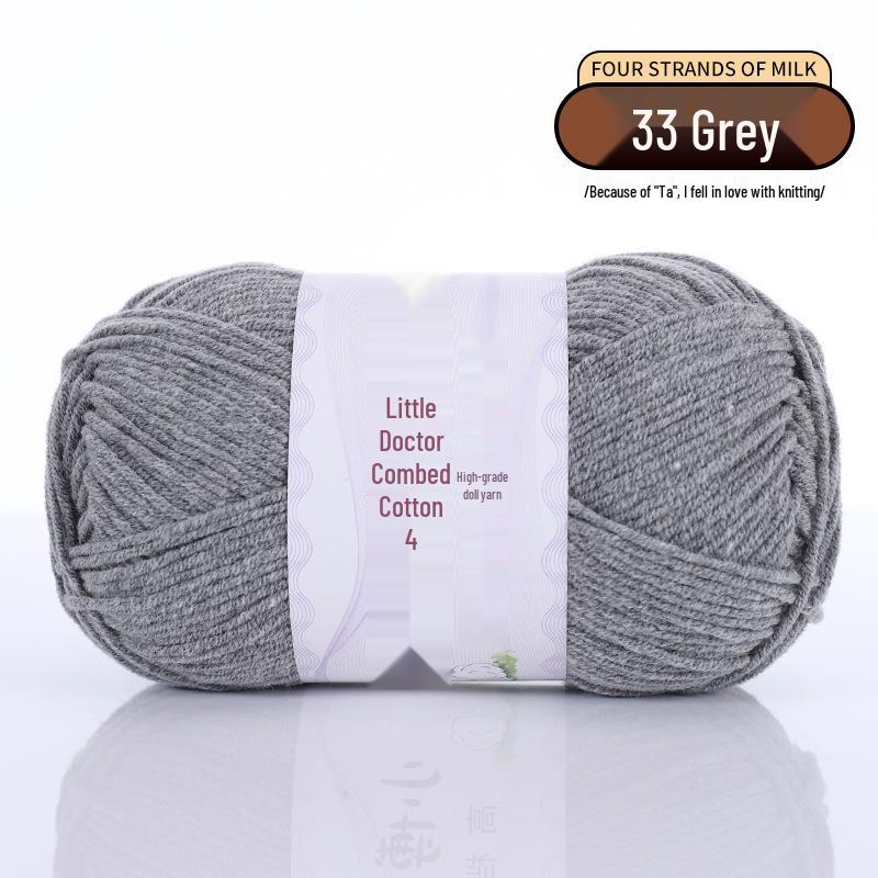 40 г 4-слойной гребенчатой молочной хлопковой пряжи - Little Doctor, средней толщины для проектов вязания своими руками: Куклы, Подушки, Одеяла