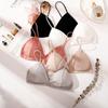 Sexy Ladies Thin French Triangle Cup Bra Without Steel Ring Thin Shoulder Strap Beauty Back Bra Gather Tube Top