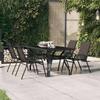 VidaXL Garden Table Black 140x70x70 Cm Steel and Glass 318768