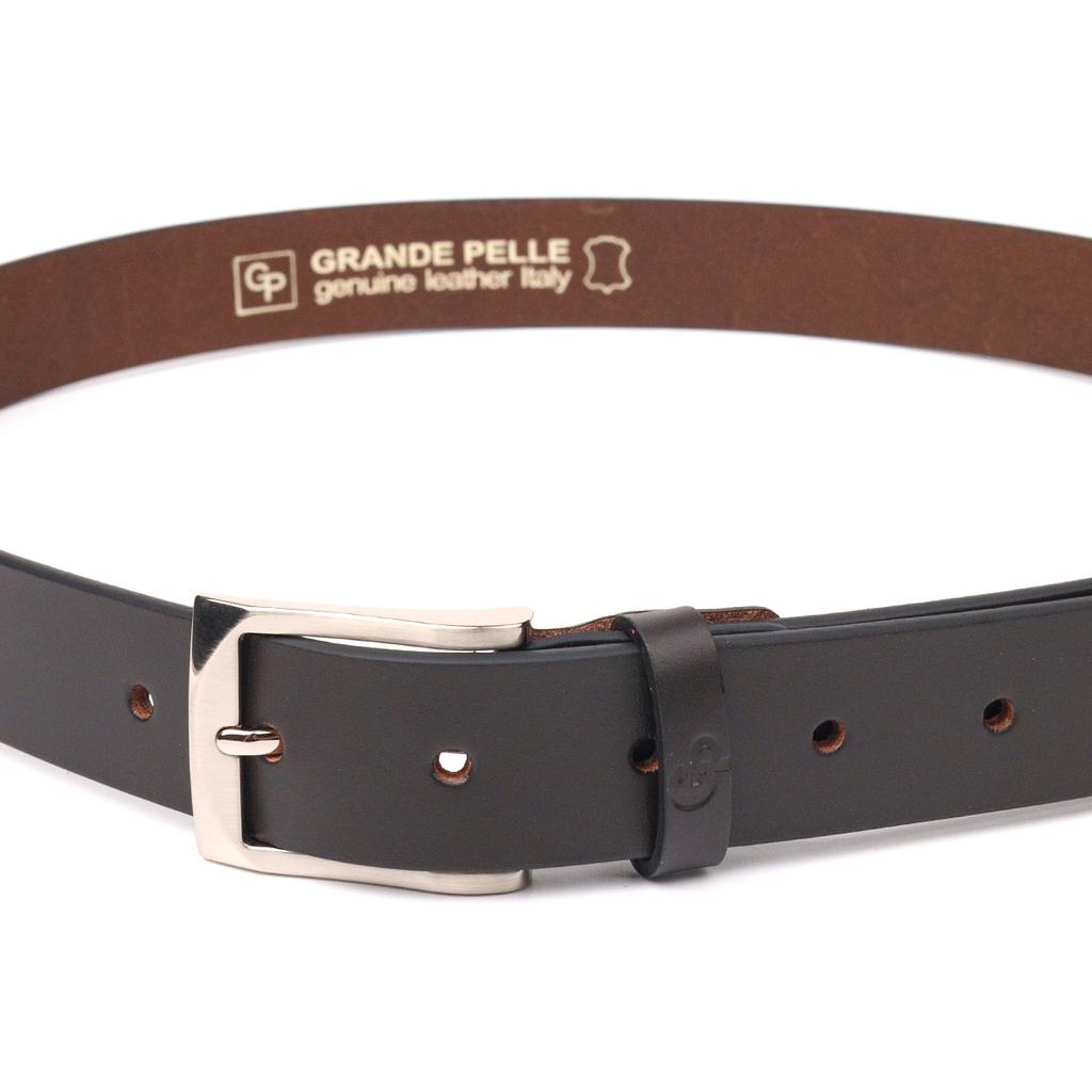Стильный брючный мужской кожаный ремень GRANDE PELLE Leather Belt 21449 Коричневый