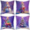 Рождественские наволочки: Снеговик, Санта, Олень и Дизайны Рождественской елки Наволочка для подушки дивана-кровати, Новогоднее украшение для дома