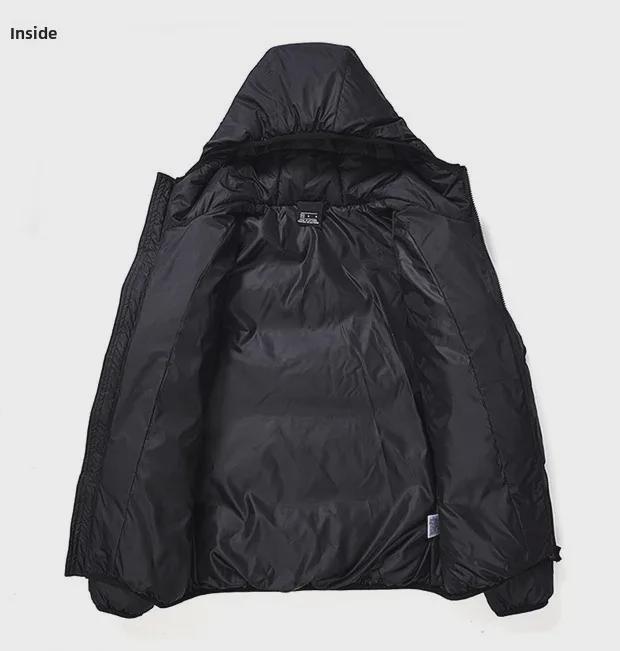 Мужская модная зимняя хлопковая куртка с капюшоном - большой размер