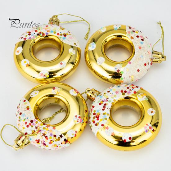 4 шт. рождественские украшения, подвески в виде пончиков, подвесные украшения для рождественской елки, реквизит для вечеринки, подвеска, домашний декор