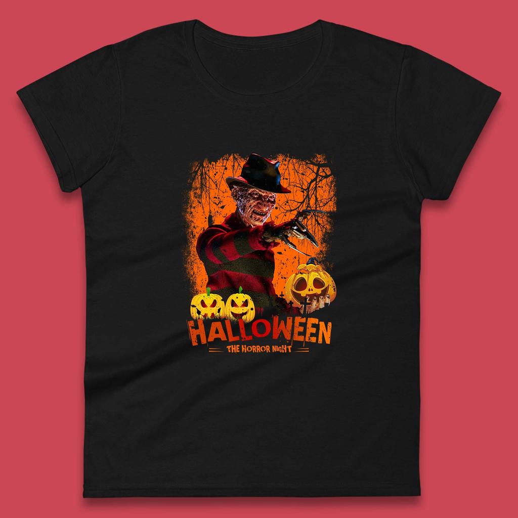 Halloween The Horror Night Freddy Krueger Horror Movie Character Serial Killer Womens Tee T Shirt Mens Tops Unisex Top