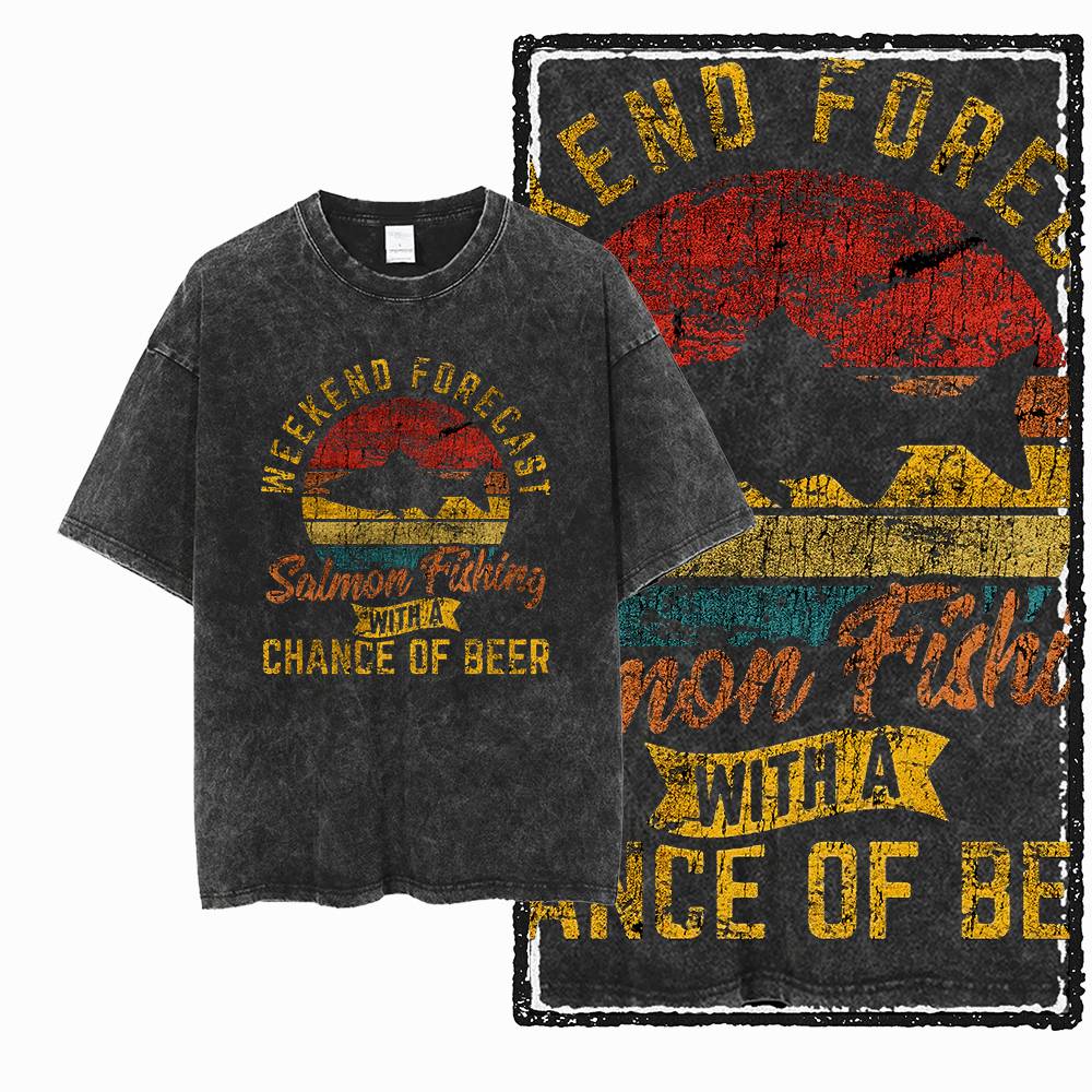 G Acid Washed Black Cool Cotton Fishing Printed Unisexs Tshirt Streetwear Big Size Oneck Unisexs Tee Tshirt