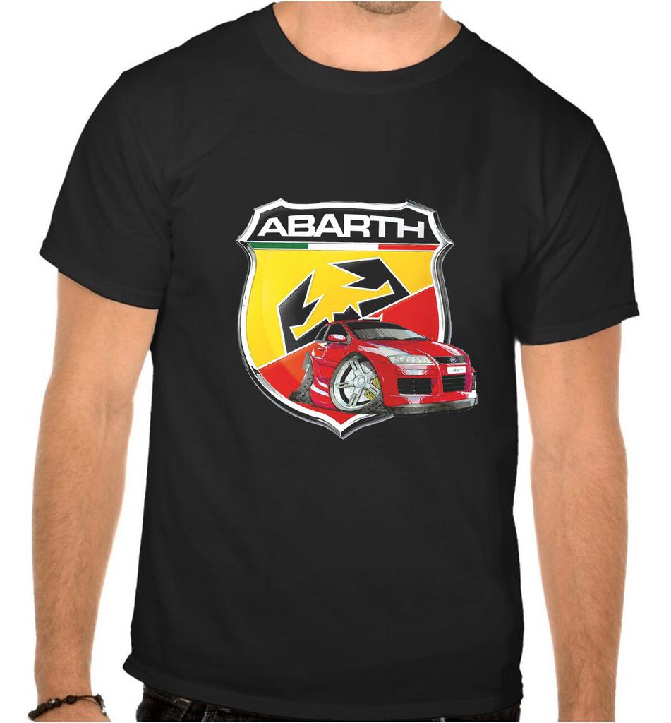 Черная футболка с логотипом автомобиля Abarth Fiat 26 -1105- Унисекс