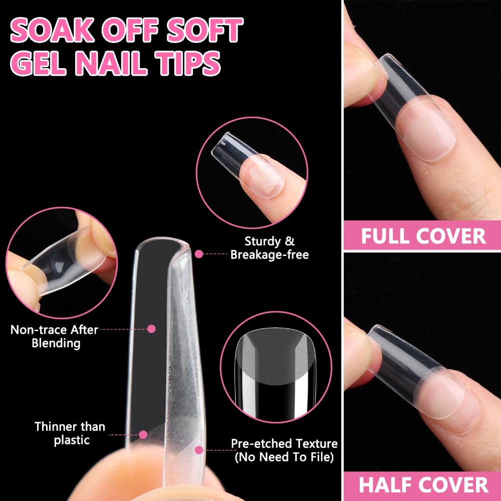 Shape Soft Gel Full Cover Nail Tips Gel Nail Tips Soft Gel Nail Extension