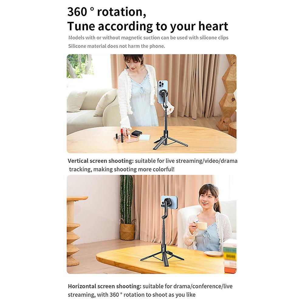 Telescopic Magnetic Selfie Stick Phone Holder Stable Portable Phone Tripod Stand for Photo Taking