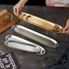 Stainless Steel Picnic BBQ Plate Long Plate Food Serving Dish Sushi Plate  Outdoor Tableware