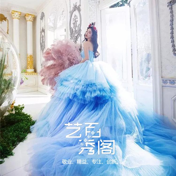 Название Свадебное платье Цветное платье 2025 Голубая мечта Мужское облегающее платье Одежда